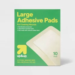 Large Adhesive Pad Flexible Fabric Bandages - 10ct - up&up™