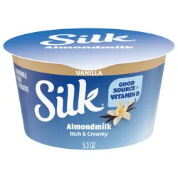 Silk Vanilla Dairy Free, Almond Milk Yogurt Alternative, Rich And Creamy Plant Based Yogurt With 5 Grams Of Protein, 5.3 Oz Container
