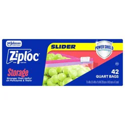 Ziploc Slider Quart Storage Bags for Food Preservation and Meal Prep - 42ct