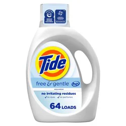 Tide Free & Gentle Unscented HE Deep Cleaning Concentrated Liquid Laundry Detergent 64 Loads - 84 fl oz