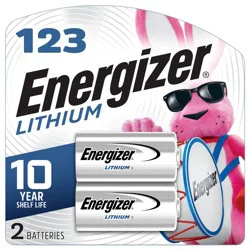 Energizer 123 Batteries 2pk - Lithium Battery: 3.0V Household Power