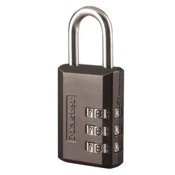 Master Lock Padlock, Set Your Own Combination Luggage Lock, 1-3/16" Wide, 647D: Hardened Steel, Locker & Cabinet Use