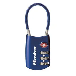 Master Lock Cable Combo Lock: TSA Approved Luggage Padlock, Set Your Own Combination, Multicolor