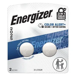 Energizer 2025 Batteries 2pk - Lithium Coin Battery: 3V Silver Power