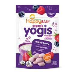 Happy Baby HappyBaby Organic Yogis Mixed Berry Yogurt & Fruit Baby Snacks - 1oz