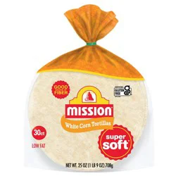 Mission Super Soft White Corn Tortillas - 25oz/30ct