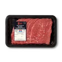 Fresh USDA Choice Angus Beef Steak for Sandwiches - 0.54-1.86 lbs - price per lb - Good & Gather™