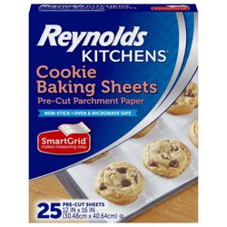 Reynolds Kitchens Cookie Baking Sheets Pre-Cut Parchment Paper - 25ct/33.33sq ft