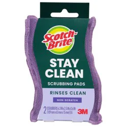 Scotch-Brite® Stay Clean Scrub & Wipe Pads, 2 Pack