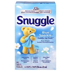 Snuggle Dryer Sheets Blue Sparkle, 80 Ct.