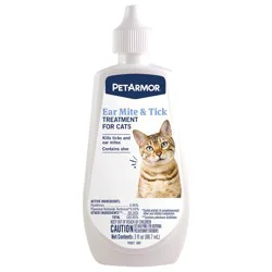 Petarmor Ear Mite & Tick Treatment For Cats, 3 Oz