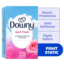 Downy Fabric Softener Dryer Sheets, April Fresh , 120 Count