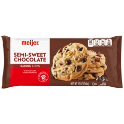 Meijer Semi-Sweet Chocolate Baking Chips, 12 Oz