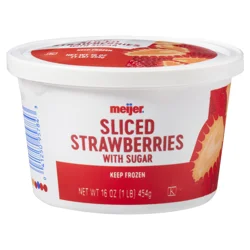 Meijer Frozen Sliced Strawberries With Sugar, 16 Oz