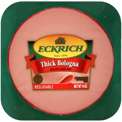 Eckrich Thick Sliced Bologna Lunch Meat, 12 Oz