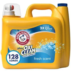 Arm & Hammer Fresh Scent Plus OxiClean HE Liquid Laundry Detergent 128 Loads - 166.5 fl oz
