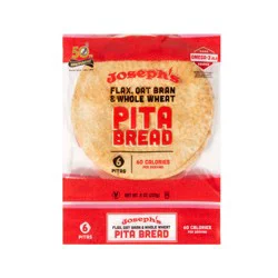 JOSEPHS Joseph's Flax, Oat Bran & Whole Wheat Pita Bread, 6 Ct 8 Oz Bag