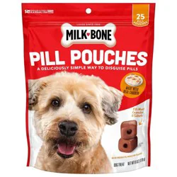 Milk-Bone Chewy Dog Treats Bone Pill Pouches Chicken Flavor 6oz