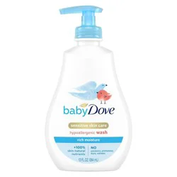 Baby Dove Rich Moisture Baby Wash & Shampoo, Hypoallergenic and Tear-Free - 13 fl oz