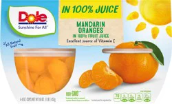 (4 Pack) Dole Fruit Bowls® Mandarin Oranges, 4oz Cups