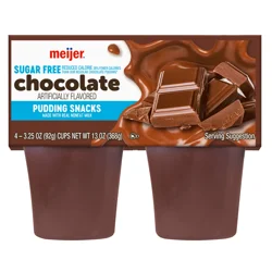 Meijer Sugar Free Chocolate Pudding Snacks, 3.25 Oz, 4 Pk