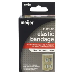 Meijer Elastic Bandage Roll With Easy Clips, 3", 1 Roll