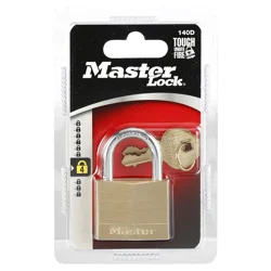 Master Lock Solid Brass Padlock 140d, 1-9/16 Inch Wide