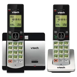 Vtech Cs5119-2 Dect 6.0 Cordless Phone With Caller Id And Handset Speakerphone, Silver/black