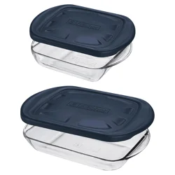 Anchor Hocking Bakeware Value Pack, 3 Quart and 8" Cake Dish with Plastic Lids