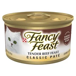 Purina Fancy Feast Tender Beef Feast Classic Grain Free Wet Cat Food Pate - 3 Oz. Can
