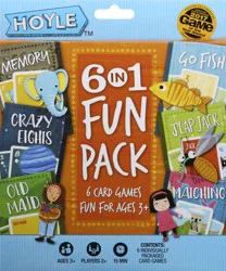 Hoyle 6 In 1 Fun Pack Classic Children's Card Games. Includes Memory, Crazy Eights, Old Maid, Go Fish, Slap Jack And Matching Card Games.