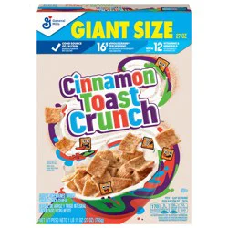Cinnamon Toast Crunch, Breakfast Cereal, Giant Size, 27 Oz Box