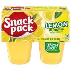 Snack Pack Lemon Flavored Pudding, 4 Count Pudding Cups