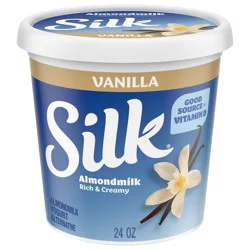 Silk Vanilla Dairy Free, Almond Milk Yogurt Alternative, Rich And Creamy Plant Based Yogurt With 5 Grams Of Protein, 24 Oz Tub