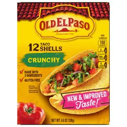 Old El Paso Gluten Free Crunchy Taco Shells, 12 Ct, 4.6 Oz Box