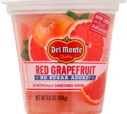 Del Monte Red Grapefruit Fruit Cup Snacks, No Sugar Added, 6.5 Oz