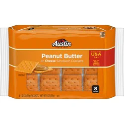 Austin Sandwich Crackers Peanut Butter On Cheese, Single Serve Snack Crackers, 11 Oz, 8 Count