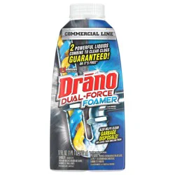 Drano Commercial Line Dual-Force Foamer, Powerful Clog Remover, 17 Oz