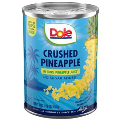 Dole® Canned Crushed Pineapple, Fruit In 100% Pineapple Juice 20 Oz