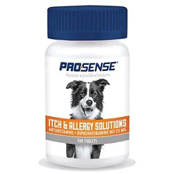 PRO SENSE Prosense Itch & Allergy Solutions, Antihistamine For Dogs, 100 Pk
