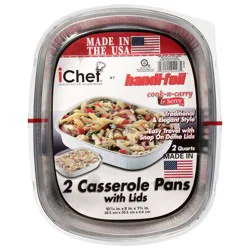 Handi Foil Handi-Foil Ichef Medium Casserole Pans W/ Lid, 2 Pack