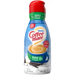 Coffee Mate French Vanilla Flavored Coffee Creamer, Zero Sugar, Gluten-Free, 63 Servings 32 Fl Oz