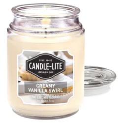 Candle lite Candle-Lite Everyday 18 Oz Terrace Jar Candle, Creamy Vanilla Swirl