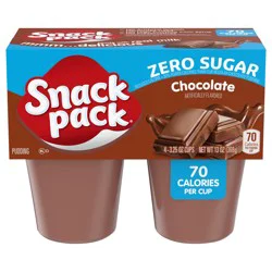 Snack Pack Sugar Free Chocolate Flavored Pudding, 4 Count Pudding Cups