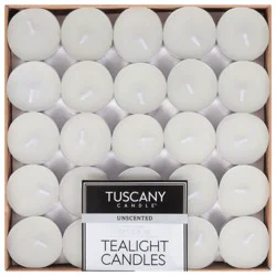 TUSCANY CANDLE Langley Tea Lights Unscented, 50 Ct
