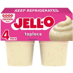 Jello Jell-O Original Tapioca Ready-To-Eat Pudding Snack Cups, 4 Ct Cups