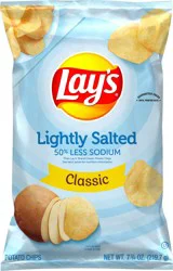 LAYS Lay's Classic Potato Chips Lightly Salted, 7.75 Oz.